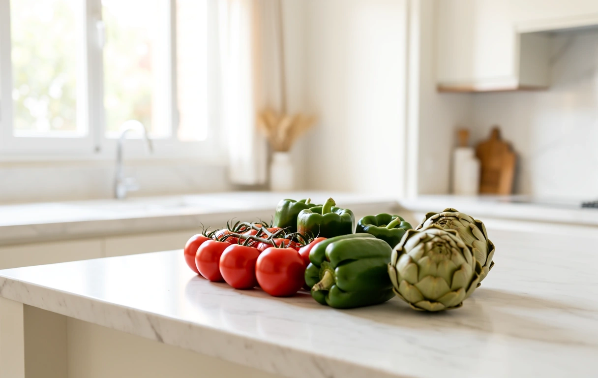 Ingredientes frescos mediterráneos